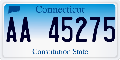 CT license plate AA45275