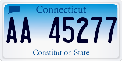 CT license plate AA45277