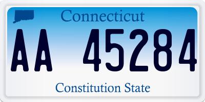 CT license plate AA45284