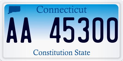 CT license plate AA45300