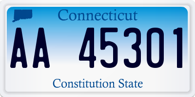 CT license plate AA45301