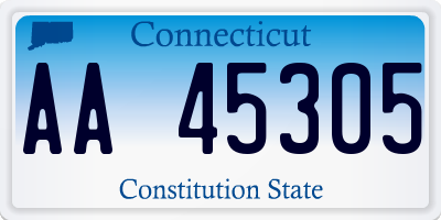 CT license plate AA45305