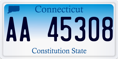 CT license plate AA45308