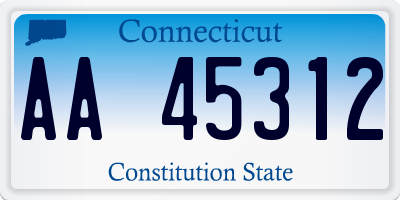 CT license plate AA45312