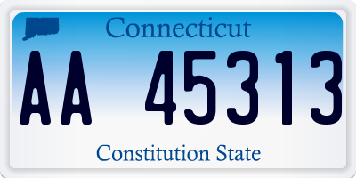 CT license plate AA45313
