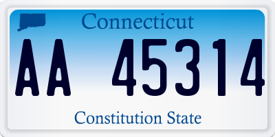 CT license plate AA45314