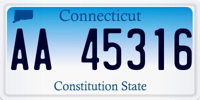 CT license plate AA45316