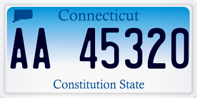 CT license plate AA45320