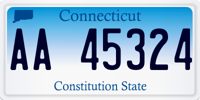 CT license plate AA45324