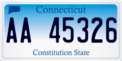 CT license plate AA45326