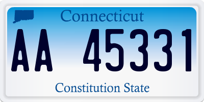 CT license plate AA45331