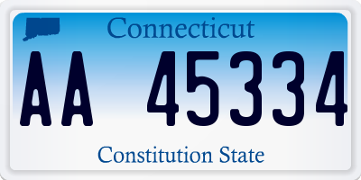 CT license plate AA45334