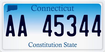 CT license plate AA45344