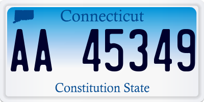 CT license plate AA45349