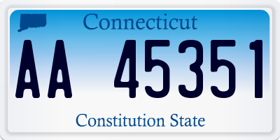 CT license plate AA45351