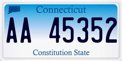 CT license plate AA45352