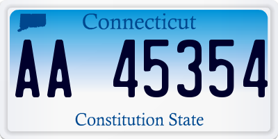 CT license plate AA45354