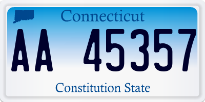 CT license plate AA45357