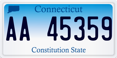 CT license plate AA45359