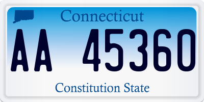 CT license plate AA45360