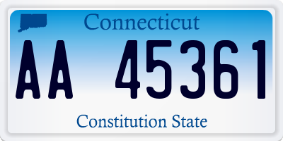 CT license plate AA45361