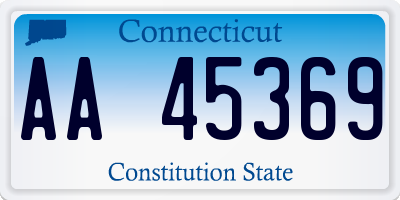 CT license plate AA45369