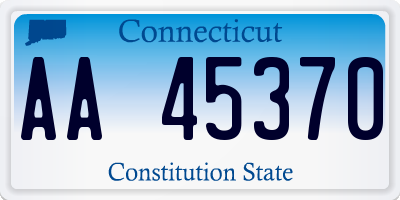 CT license plate AA45370