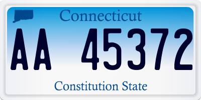 CT license plate AA45372