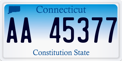 CT license plate AA45377