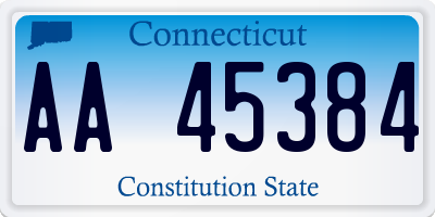 CT license plate AA45384