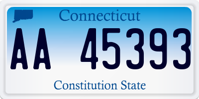 CT license plate AA45393