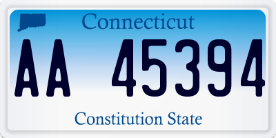 CT license plate AA45394