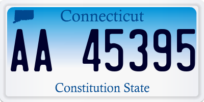 CT license plate AA45395