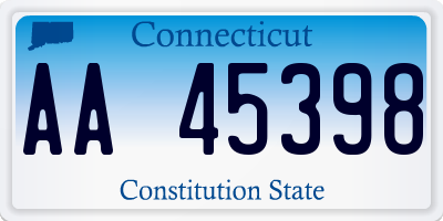 CT license plate AA45398
