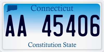 CT license plate AA45406