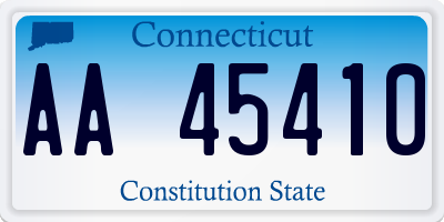 CT license plate AA45410