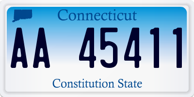 CT license plate AA45411