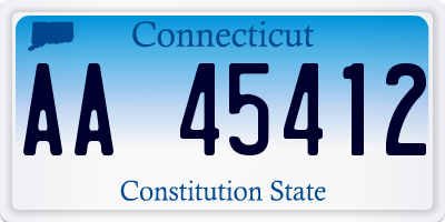 CT license plate AA45412