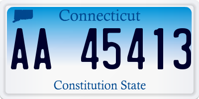 CT license plate AA45413