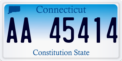CT license plate AA45414