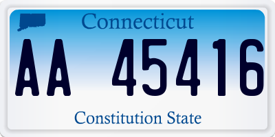 CT license plate AA45416