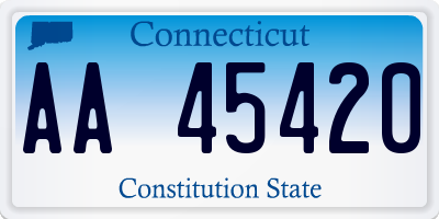 CT license plate AA45420