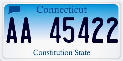 CT license plate AA45422