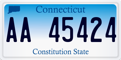 CT license plate AA45424