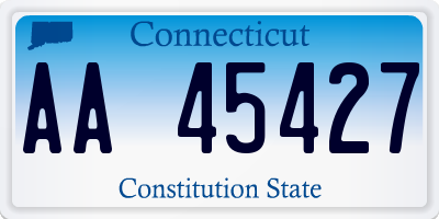 CT license plate AA45427