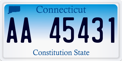 CT license plate AA45431