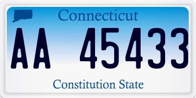 CT license plate AA45433