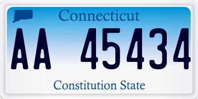 CT license plate AA45434