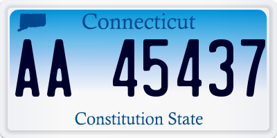 CT license plate AA45437