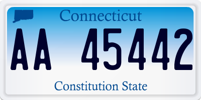 CT license plate AA45442